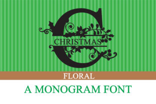 Christmas Floral Font for Holiday Crafts and Monograms